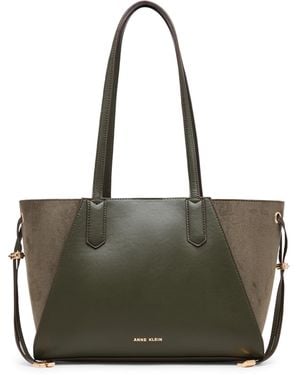 Anne Klein S East West Suede Tote - Green