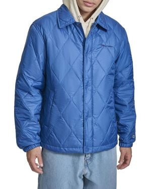 Champion Diamond Quilted Active Coaches Jacket - Blue