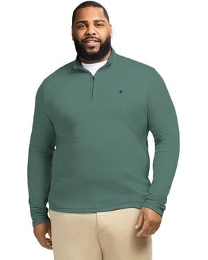 Izod Big & Tall Performance Comfort Quarter Zip Long Sleeve Shirt - Green