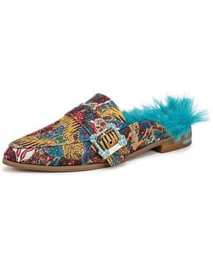 Dr. Scholls X Iris Apfel S Mr. Carl Mule Tiger Multi Fabric 8 M - Blue