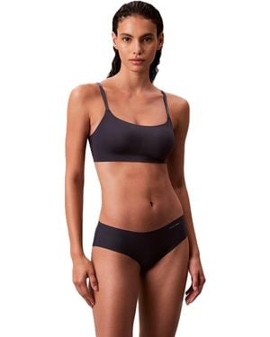 Calvin Klein Invisibles Comfort Seamless Adjustable Skinny Strap Bralette Bra - Black