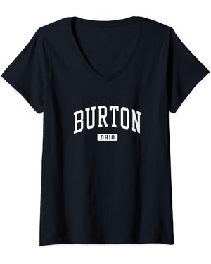 Burton S Ohio Oh Vintage Athletic Sports Design V-neck T-shirt - Black