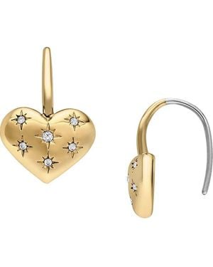 Fossil Sadie Gold-tone Stainless Steel Earring - Metallic