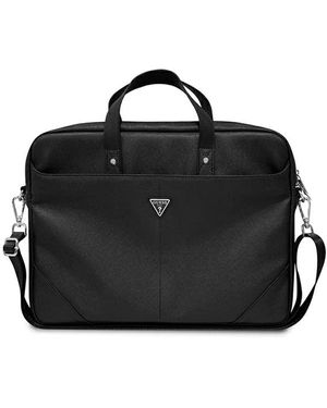 Guess 's Saffiano Hot Stamp Triangle Logo Bag - Black