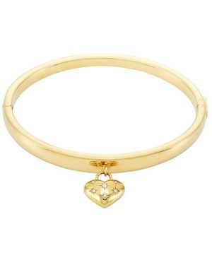 Fossil Sadie All My Love Gold-tone Stainless Steel Heart Bangle Bracelet - Metallic