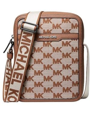 Michael Kors Cooper Logo Jacquard Flight Bag Bagaglio - Marrone