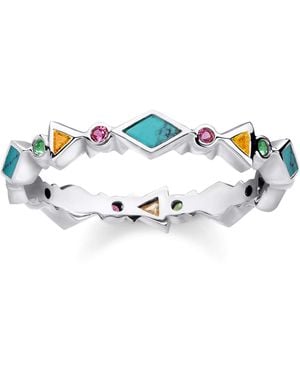 Thomas Sabo Ring Farbige Steine 925Er Sterlingsilber TR2229-984-7 - Mehrfarbig
