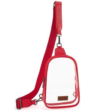 Wrangler Crossbody Clear Sling Bags For Stadium Approved Cross Body Purse For Sports Events Concerts - Red