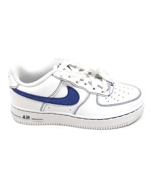 Nike Air Force 1 Hj4563 100 White/deep Royal Blue - Zwart