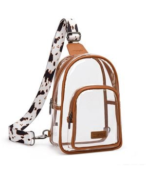 Wrangler Crossbody Clear Sling Bags For Stadium Approved Cross Body Purse For Sports Events Concerts - White