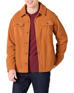 Amazon Essentials Long-sleeve Polar Fleece Shirt Jacket For Winter - Orange