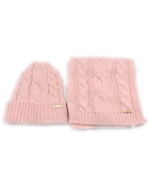Michael Kors Scarf And Hat Set - Pink