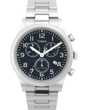 Timex Chronograph Armbanduhr Traditional Chrono - Grau