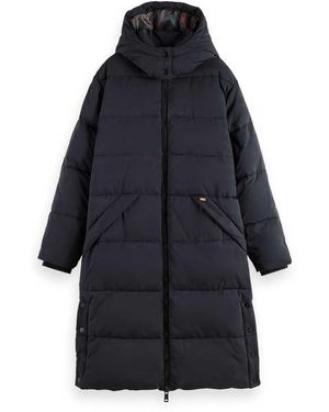 Scotch & Soda Water Repellent Longer Length Puffer Coat Steppmantel - Blau