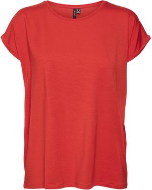 Vero Moda Vmava Plain SS Top Ga Jrs Noos T-Shirt - Rosso
