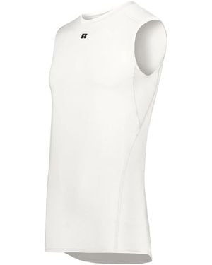 Russell Sleeveless Compression Tank White M