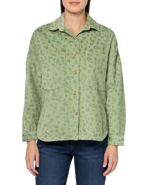 Billabong Stoked On You Oversized Fit Button Down Long Sleeve Shirt - Green