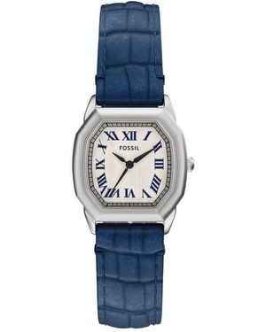 Fossil Analog Quartz Watch With Leather Strap Es5425 - Blue