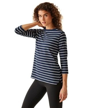 Regatta Bayletta-Camiseta de ga 3/4 para Mujer - Azul