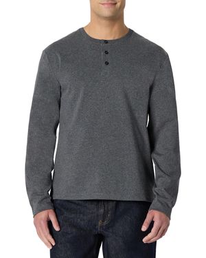 Amazon Essentials Men's (demi's Pick) Relaxed-fit Long-sleeve Henley, Charcoal Heather, M - Grey