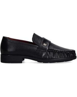 Tommy Hilfiger Loafer Zachte Nappa Geplooide Teen Fw0fw08362 Casual Schoenen - Zwart
