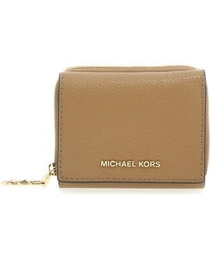 Michael Kors SM Trifold ZA Wallet Hand Bag - Natur