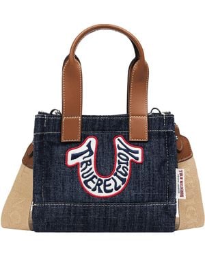 TRUE RELIGION Retro Horseshoe Mini Tote - Blau