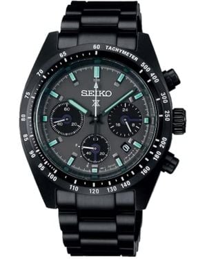 Seiko Nuovo Prospex Speedtimer nero PVD acciaio inossidabile orologio bracciale SSC917
