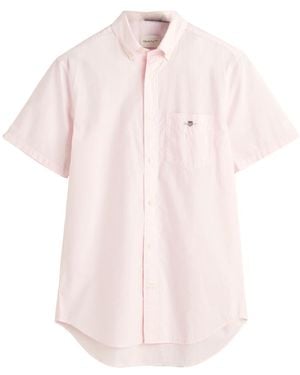 GANT S Fit Classic Poplin Short Sleeve Shirt Light Pink Xxl