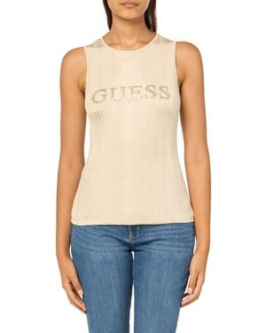 Guess Top Donna Senza iche Cristina Logo - Blu