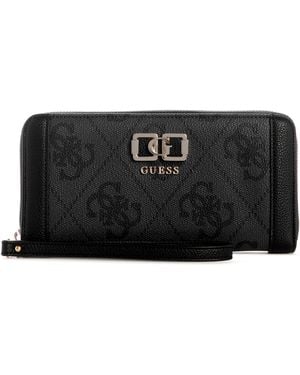 Guess KARNILLA LOGO SLG LRG ZIP ARND.COAL LOGO U - Schwarz
