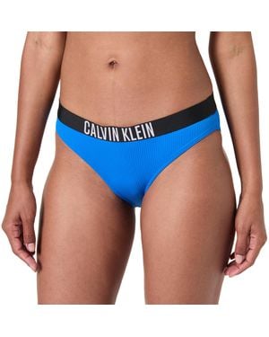 Calvin Klein 's Bikini Bottoms With Logo Waistband - Blue