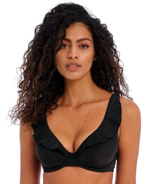 Freya Jewel Cove High Apex Underwire Bikini Top Plain Black