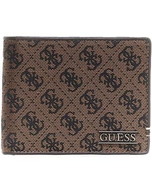 Guess Portafoglio Boston Bifold Wallet Coffee marrone - Metallizzato