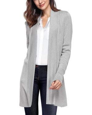 HIKARO Lightweight Cardigans Long Sleeve Jumper - White