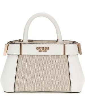 Guess Andela Mini Satchel Bag Natural/Cream White - Neutre