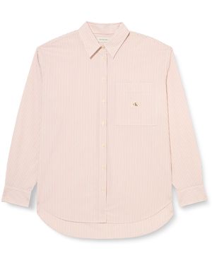 Calvin Klein Camisa Hombre Woven Label Relaxed Fit - Rosa