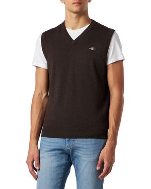 GANT Classic Cotton Slipover Maglioncino a Gilet - Nero