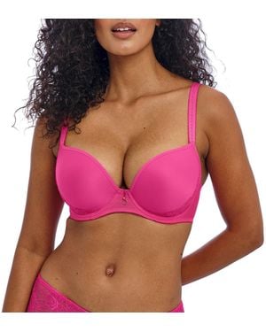 Freya Fascinate Underwire Molded Plunge T-shirt Bra Hot Pink
