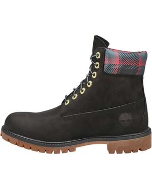 Timberland S 6 Inch Premium Wp Nubuck Black Pink Boots 10 Uk