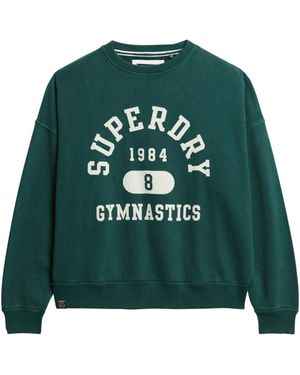 Superdry Athletic Essentials Plus Size Print Sweatshirt - Green