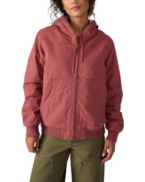 Dickies Fleece Lined Duck Canvas Jacket - Red