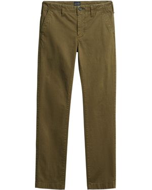Superdry , Mid Rise Chinobroek, W7011069a, Donkergroen, Maat 29, Voor