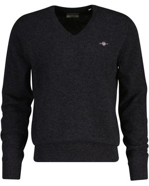 GANT Extrafine Lambswool V-Neck - Schwarz