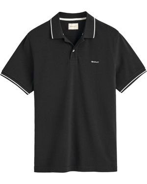 GANT Tipping SS Pique Rugger - Schwarz