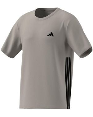 adidas Workout Essentials Base 3 Stripes Short Sleeve T-Shirt S - Gris