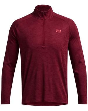 Under Armour S Tech Half Zip Fleece Top Cardinal L - Red