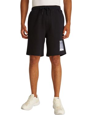 Calvin Klein Sweatshorts Brush Stroke Graphic aus Baumwolle - Schwarz