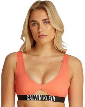 Calvin Klein Donna Top Bikini Bralette con Cut-out - Arancione
