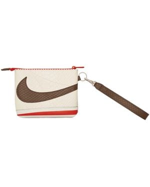 Nike Icon Cortez Wristlet Document Wallet Clutch Bag With Ivory Skin Strap - Brown